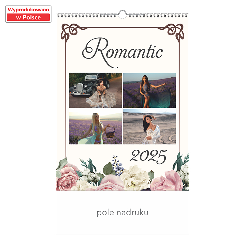 Kalendarz 13-planszowy - Romantic z nadrukiem