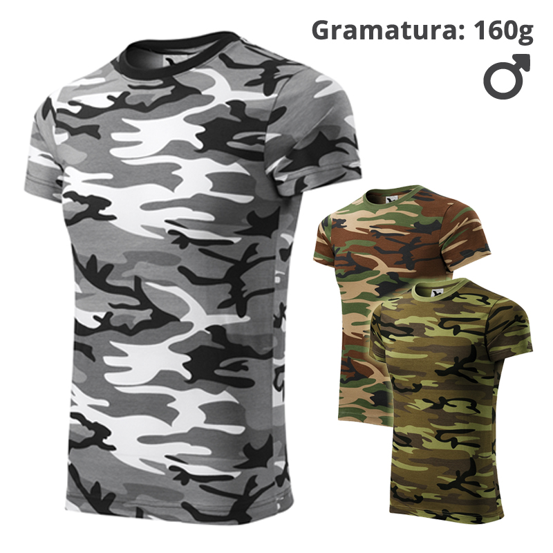 Koszulka unisex CAMOUFLAGE 144 z nadrukiem logo