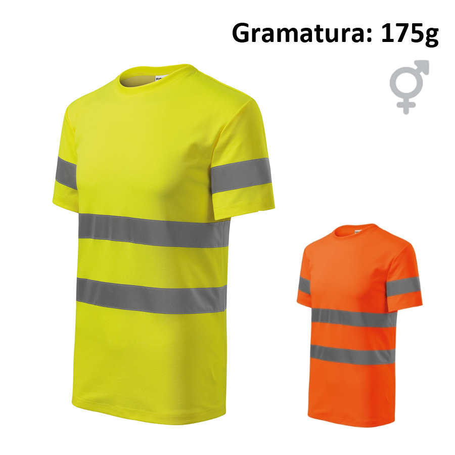 Koszulka unisex RIMECK HV PROTECT 1V9 z nadrukiem logo