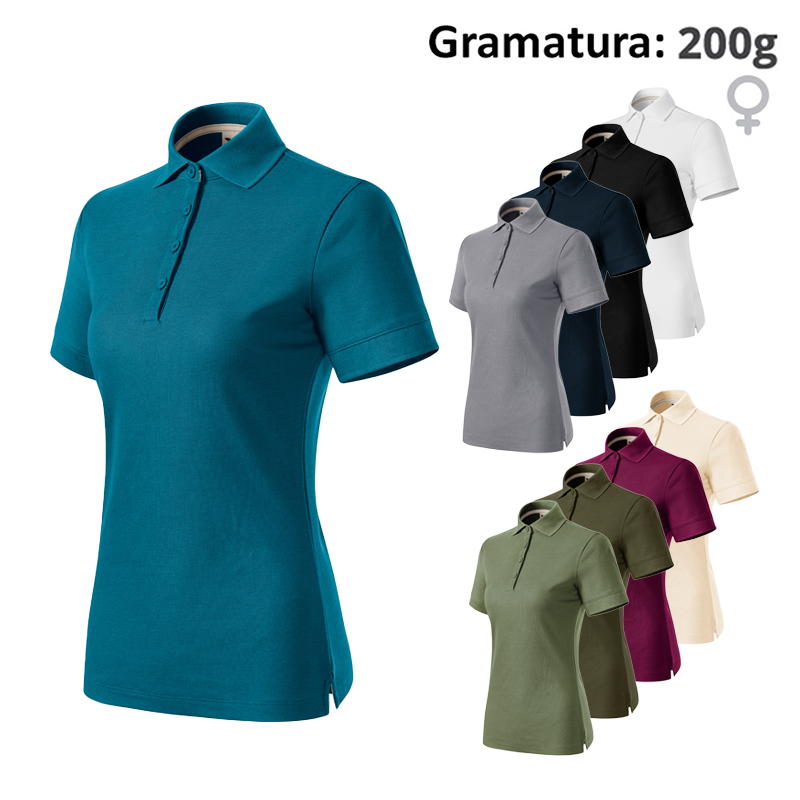 Koszulka polo męska PERFECTION PLAIN 251 z nadrukiem logo