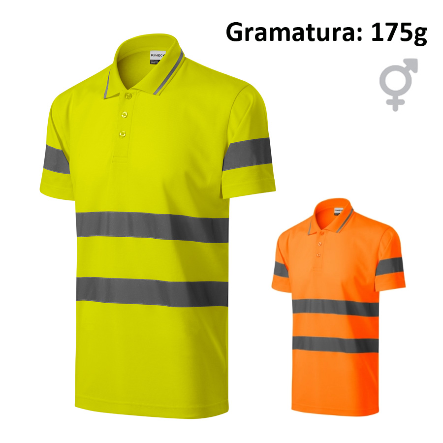 Koszulka polo unisex HV RUNWAY 2V9 z nadrukiem logo