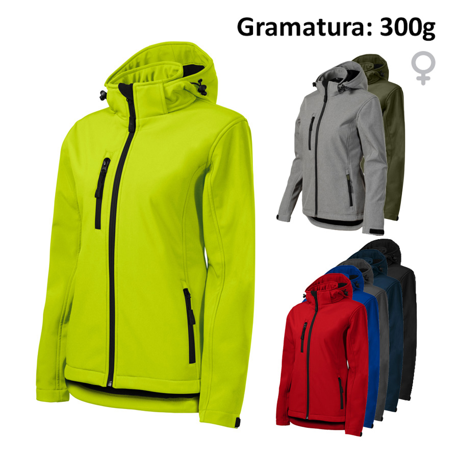 Kurtka damska Softshell Performance 521 z nadrukiem logo