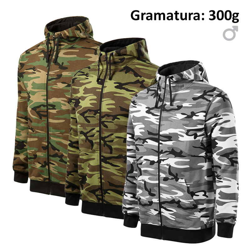 Bluza męska CAMO ZIPPER C19 z nadrukiem logo