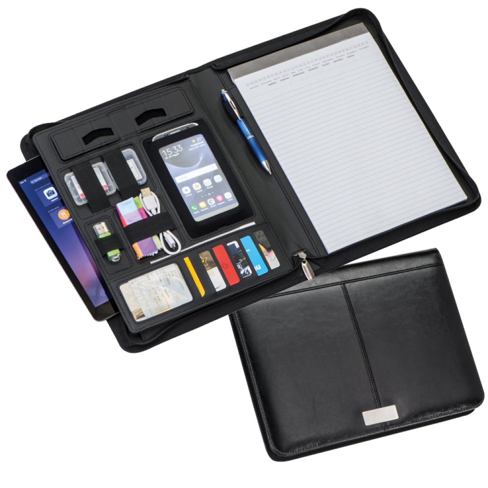 Folder A4 z notatnikiem w linie i kieszenią na tablet M20630