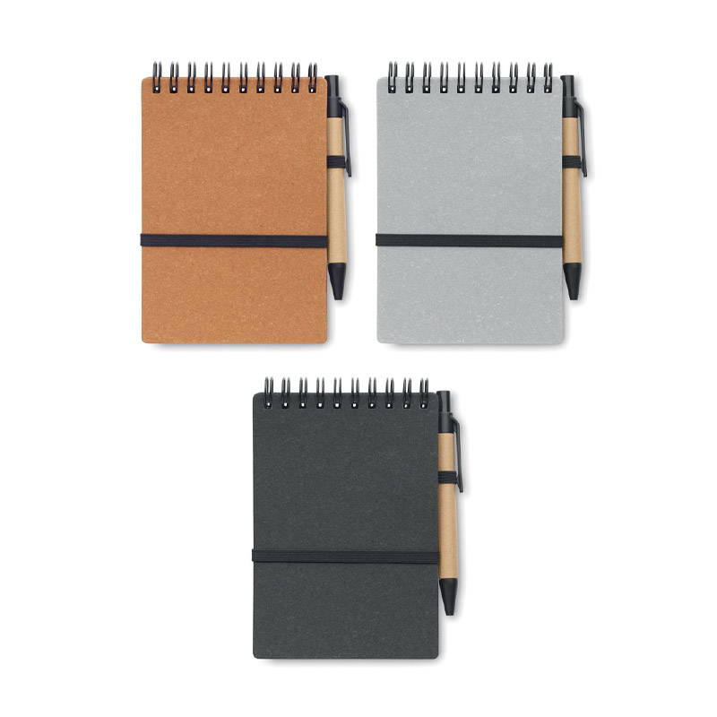Notatnik z recyklingu z długopisem MO2481