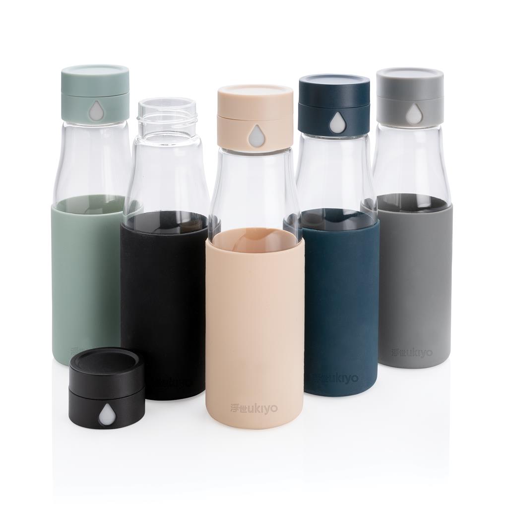 Szklana butelka 650 ml Ukiyo, monitorująca ilość wypitej wody P436.72
