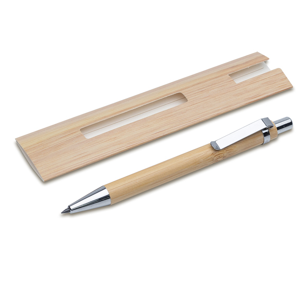 Bambusowy, wieczny długopis/ołówek w etui Lakimus R02315