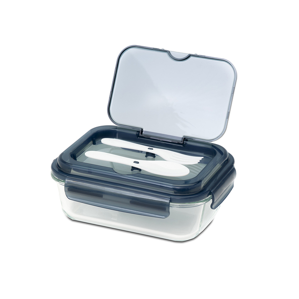 Szklany lunch box ze sztućcami 1000 ml Lagos R08444