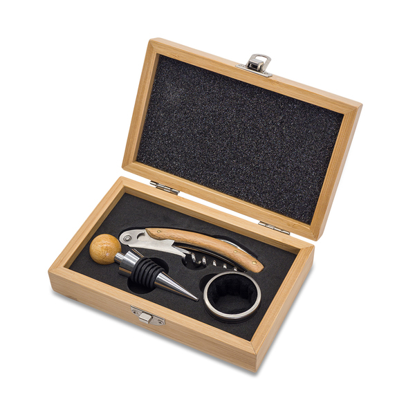 Zestaw do wina w bambusowym pudełku Sommelier R22522