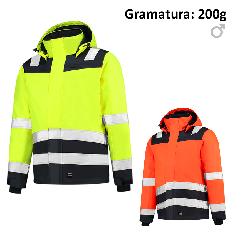 Kurtka robocza męska MIDI PARKA HIGH VIS BICOLOR T51 z nadrukiem logo