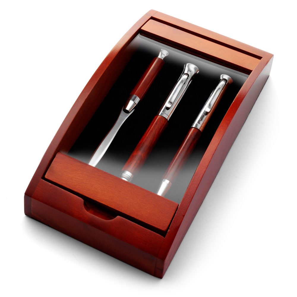 Zestaw piśmienny, długopis, pióro wieczne i nóż do listów V1265