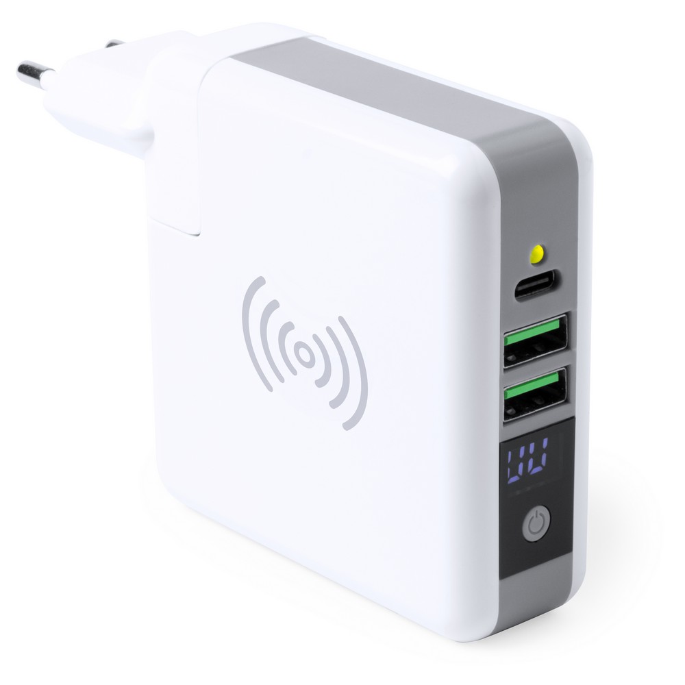 Bezprzewodowy power bank 6700 mAh, ładowarka bezprzewodowa 5W V3963