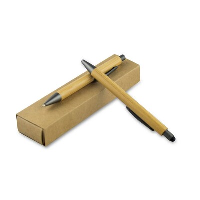 Bambusowy zestaw piśmienniczy, długopis touch pen i ołówek mechaniczny Wallace V9342