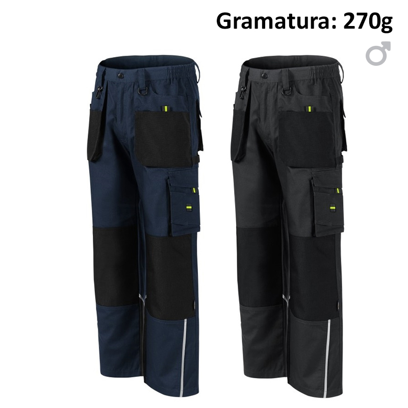 Spodnie robocze męskie RIMECK RANGER W03 z nadrukiem logo