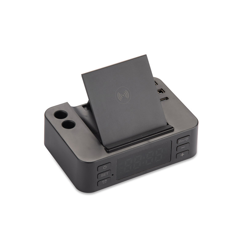 Budzik z ładowarką indukcyjną CLOCKI bc09172