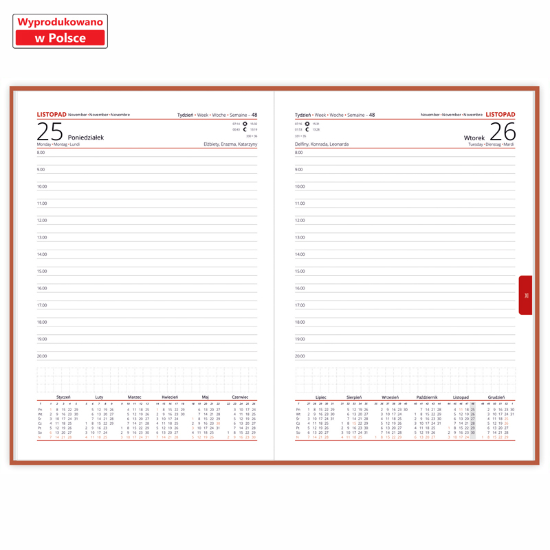 Kalendarz książkowy <b>Dzienny Plus B5 Vivella</b>