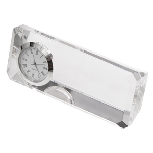 Kryształowy przycisk do papieru z zegarem Cristalino R22186