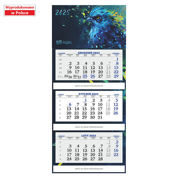 Kalendarz trójdzielny <b>PREMIUM BLUE</b>